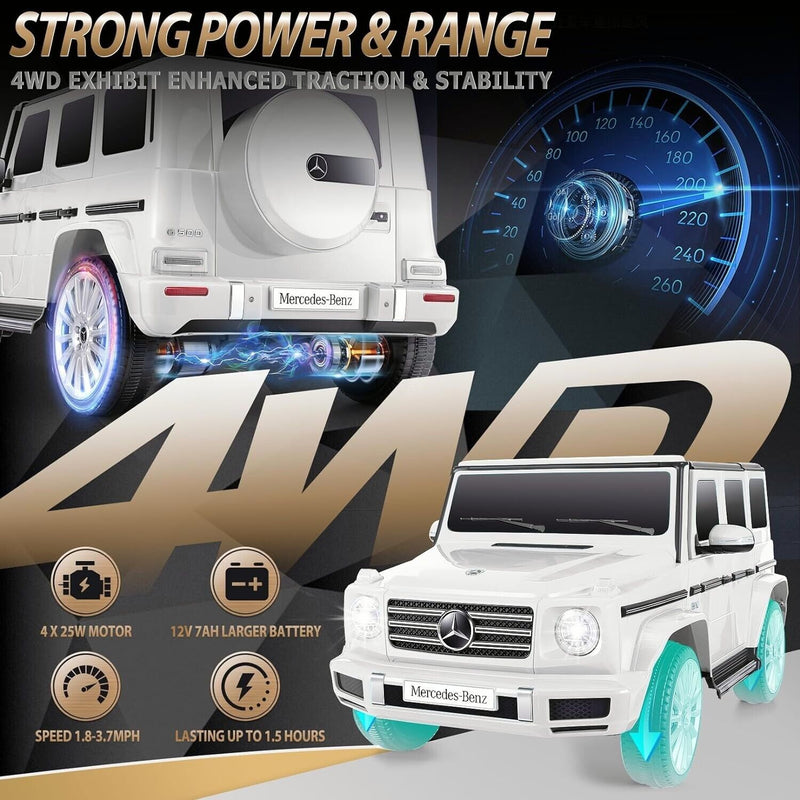 Mercedes-Benz G500 12V Electric Kids 4WD Ride on Car with Remote Control - Officially Licensed