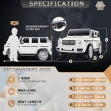 Licensed Mercedes-Benz G500 4WD Battery Powered Ride-On Car for Kids - White