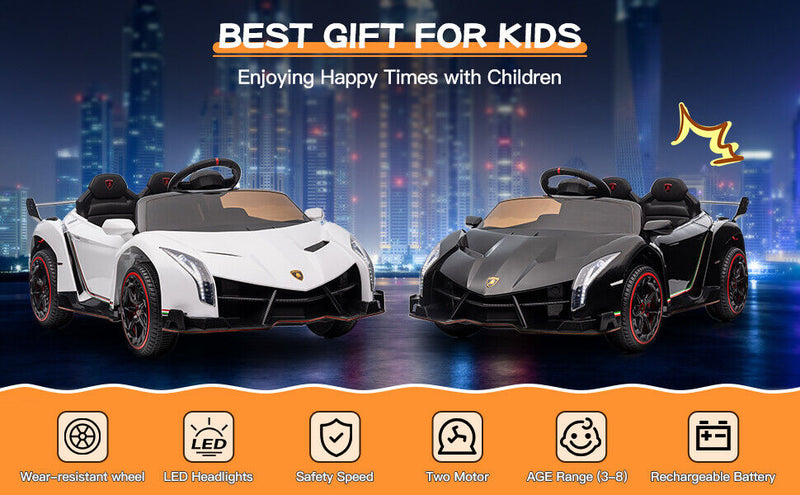 Licensed 12V Lamborghini 2-Seater Electric Ride-On Car for Kids with Remote Control