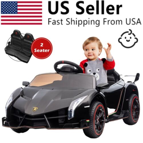 Licensed 12V Lamborghini 2-Seater Kids Ride On Car - Black