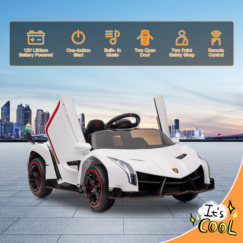 12V Licensed Lamborghini 2-Seater Ride On Car for Kids - Electric Vehicle Toy Gift