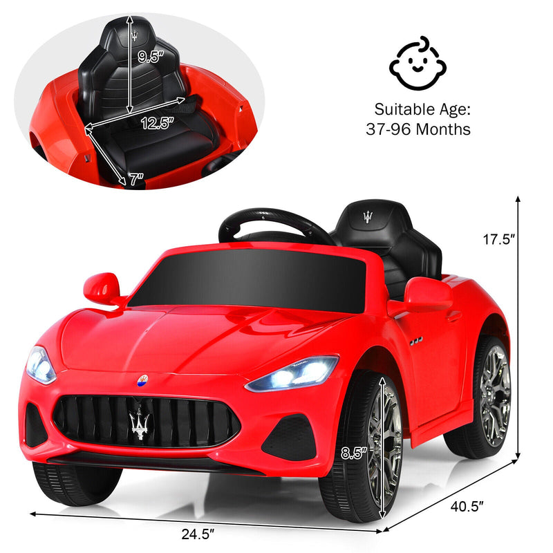Licensed 12V Maserati GranCabrio Kids Ride On Car with Remote Control and Lights