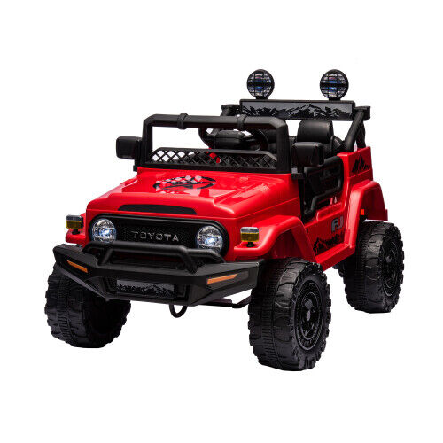Licensed 12V Toyota FJ Cruiser Electric Ride-On Car for Kids with Remote Control and LED Lights