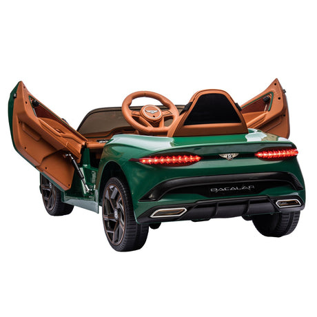 Licensed 2.4G Electric 12V Kids Ride On Car with 3 Speeds - Bentley Green