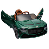 Licensed 2.4G Electric 12V Kids Ride On Car with 3 Speeds - Bentley Green