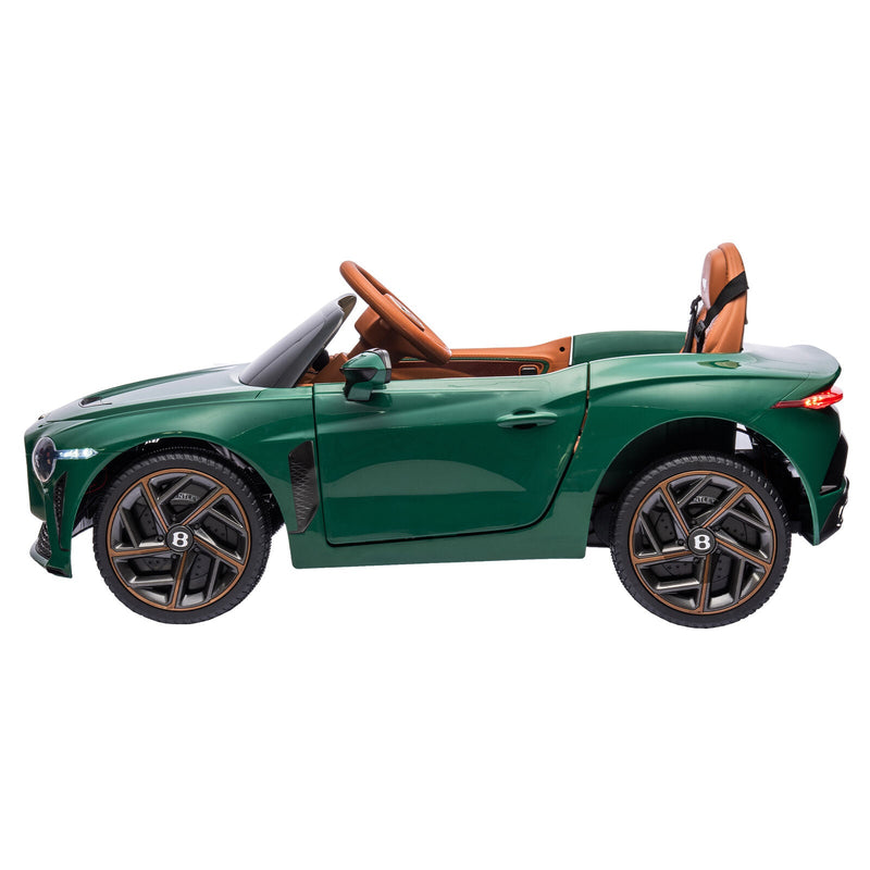 Licensed 2.4G Electric 12V Kids Ride On Car with 3 Speeds - Bentley Green