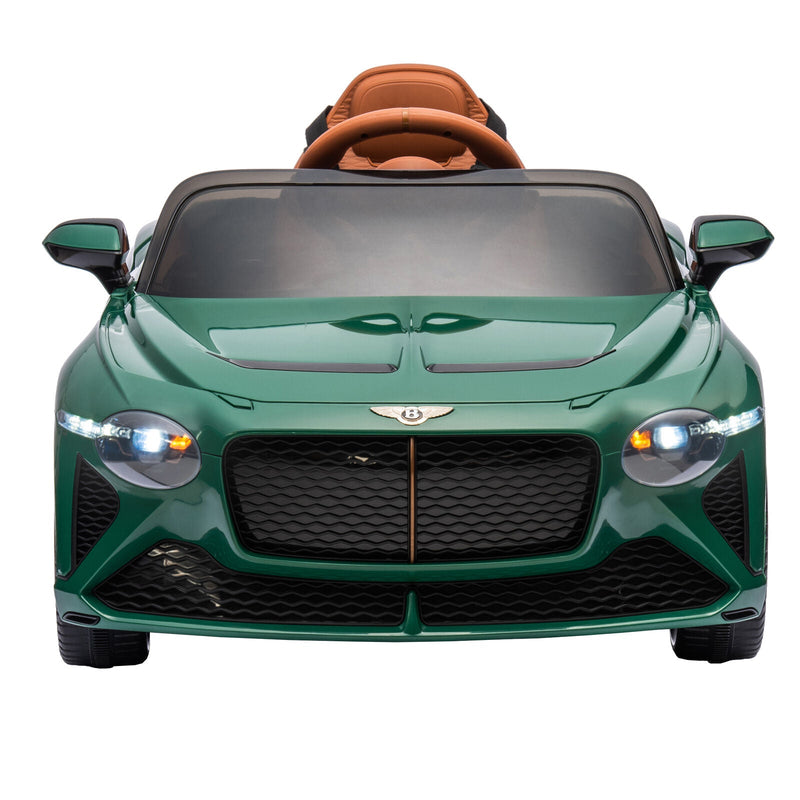 Licensed 2.4G Electric 12V Kids Ride On Car with 3 Speeds - Bentley Green