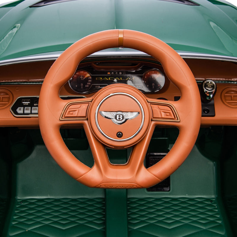 Licensed 2.4G Electric 12V Kids Ride On Car with 3 Speeds - Bentley Green