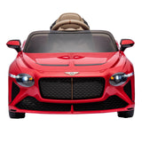 Licensed 2.4G Kids Ride On Car with 3 Speeds - Electric 12V Bentley Red