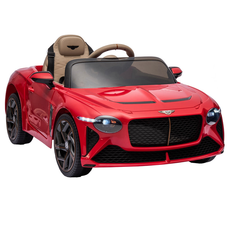Licensed 2.4G Kids Ride On Car with 3 Speeds - Electric 12V Bentley Red