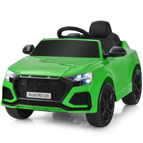 Licensed Audi RS Q8 12V Ride-On Car for Kids with Remote Control, Lights, and Music in Green