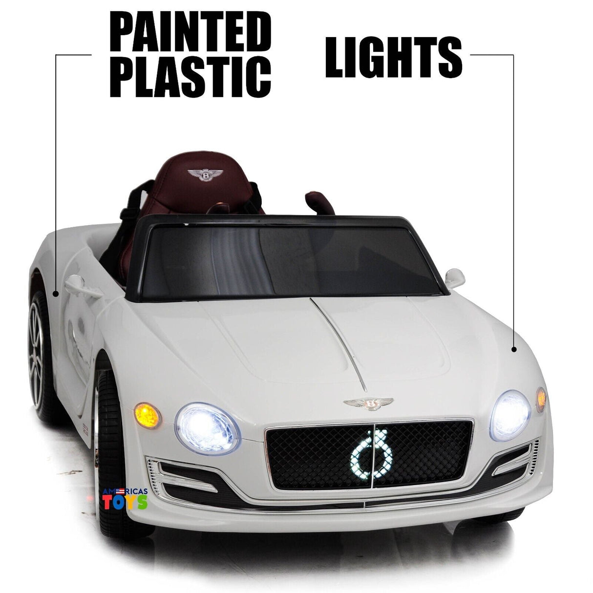 Licensed Bentley 12V Ride On Car with Radio, Remote Control, MP3 Player - Available in Multiple Colors for Kids