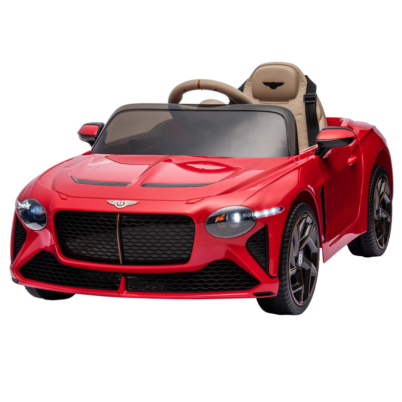 Licensed Bentley 2.4G Electric Ride-On Car for Kids - 3 Speeds, Remote Control, 12V Battery, Red