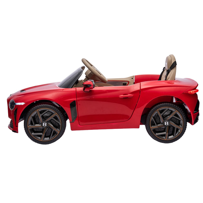 Licensed Bentley 2.4G Electric Ride-On Car for Kids - 3 Speeds, Remote Control, 12V Battery, Red