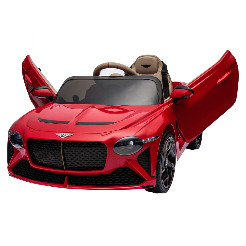 Licensed Bentley 2.4G Electric Ride-On Car for Kids - 3 Speeds, Remote Control, 12V Battery, Red