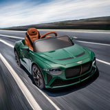 Licensed Bentley 2.4G Kids Ride On Car with Remote Control, 3 Speeds, and 12V Battery - Green