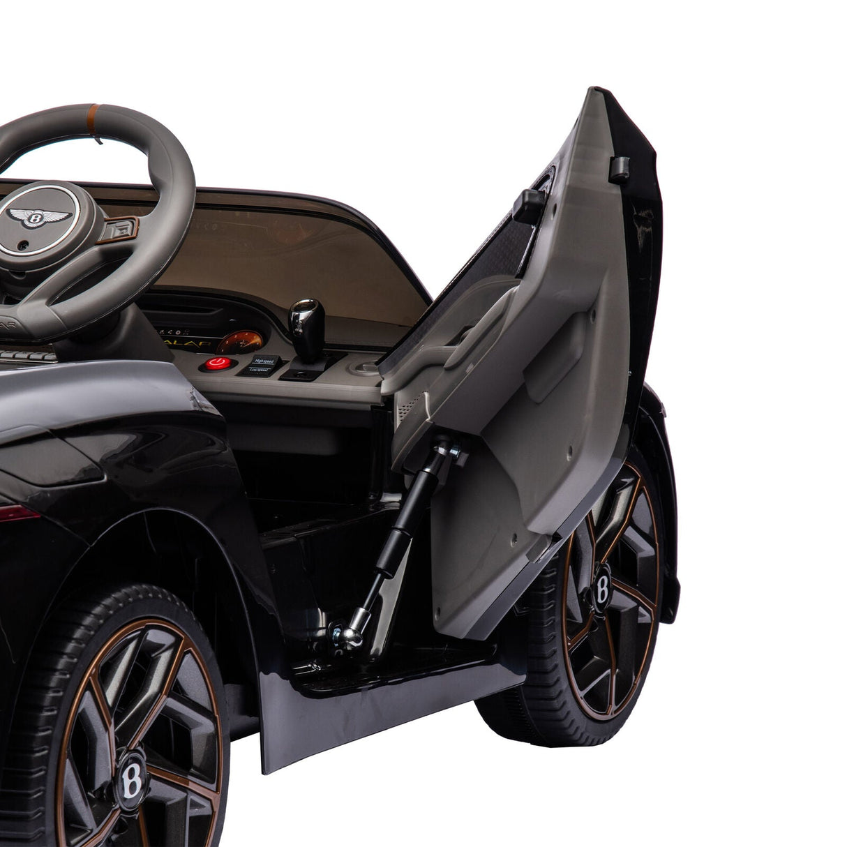 Licensed Bentley 2.4G RC Kids Ride On Car with 3 Speeds - Electric 12V 7A in Sleek Black