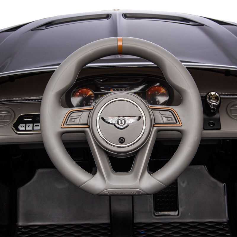 Licensed Bentley 2.4G RC Kids Ride On Car with 3 Speeds - Electric 12V 7A in Sleek Black