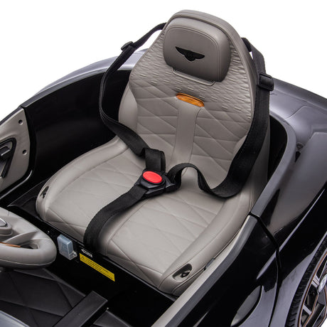 Licensed Bentley 2.4G RC Kids Ride On Car with 3 Speeds - Electric 12V 7A in Sleek Black