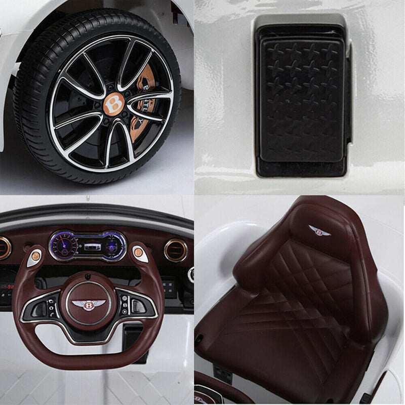 12V Bentley Style Kids Ride On Electric Toy Car with Remote Control and LED Lights