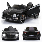Licensed Bently Style 12V Electric Ride-On Car for Kids with Remote Control, LED Lights, and MP3 Player