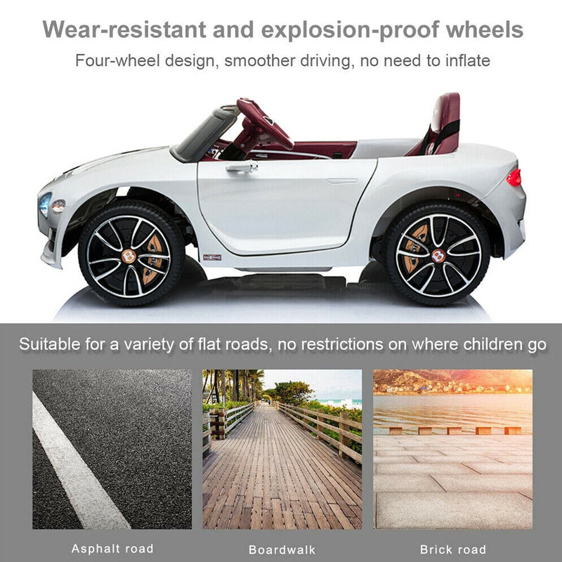 12V Electric Kids Ride On Car with LED Lights - Bentley EXP12 Inspired Design