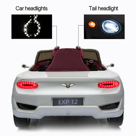 12V Electric Kids Ride On Car with LED Lights - Bentley EXP12 Inspired Design