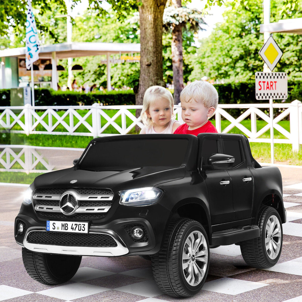 Licensed Benz Electric Ride-On Car for Kids - 2 Seater Toy Vehicle