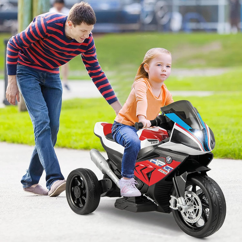 Licensed BMW 12V Battery Powered Ride-On Motorcycle for Kids with Headlights