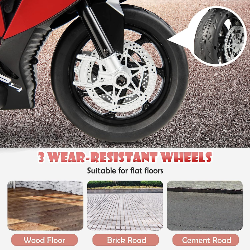 Licensed BMW 12V Battery Powered Ride-On Motorcycle for Kids with Headlights