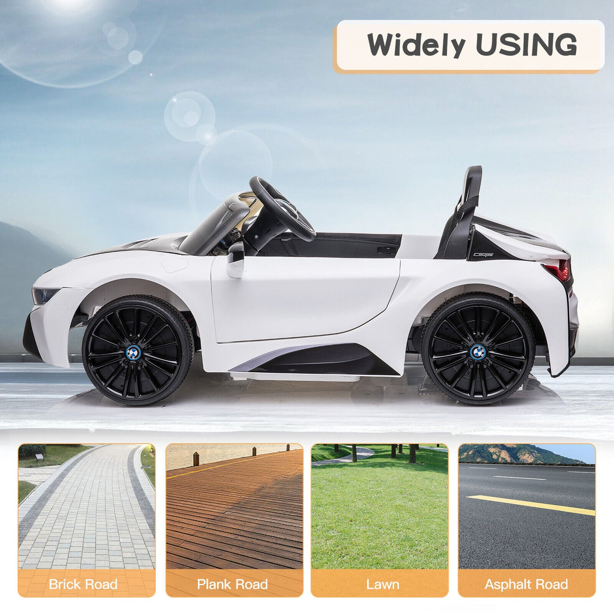 Licensed BMW I8 Electric Ride-On Car for Kids with Remote Control - 12V