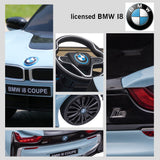 Licensed BMW i8 Style 12V Electric Ride-On Car for Kids with Remote Control, MP3 Player, and LED Lights