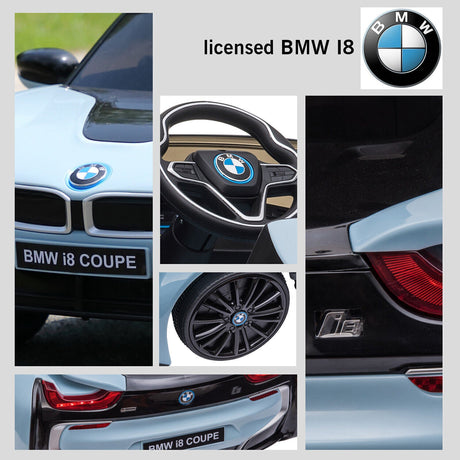 Licensed BMW i8 Style 12V Electric Ride-On Car for Kids with Remote Control, MP3 Player, and LED Lights