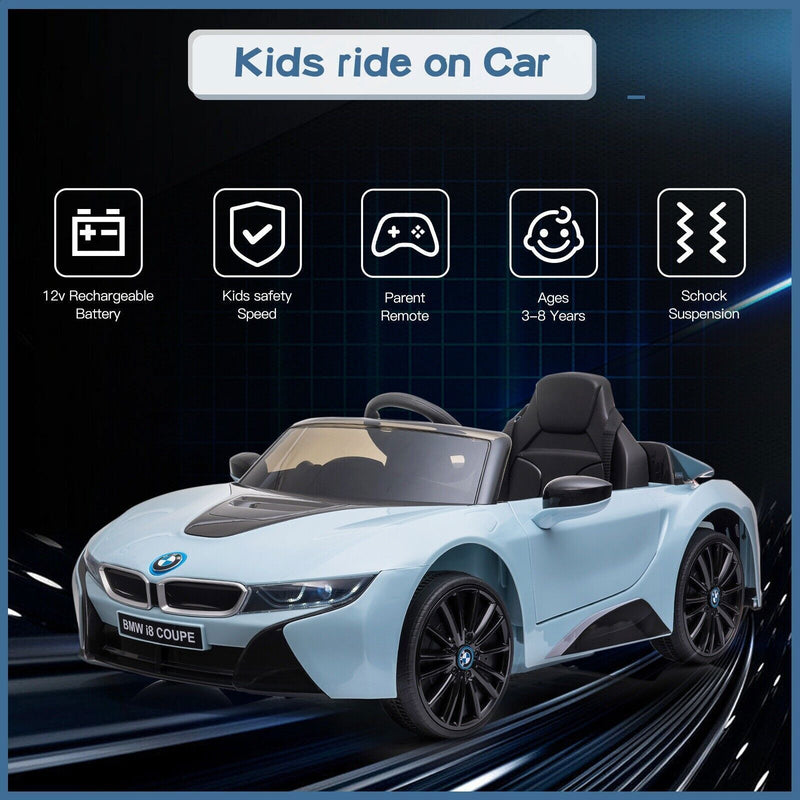 Licensed BMW i8 Style Electric Ride-On Car for Kids with Remote Control and LED MP3