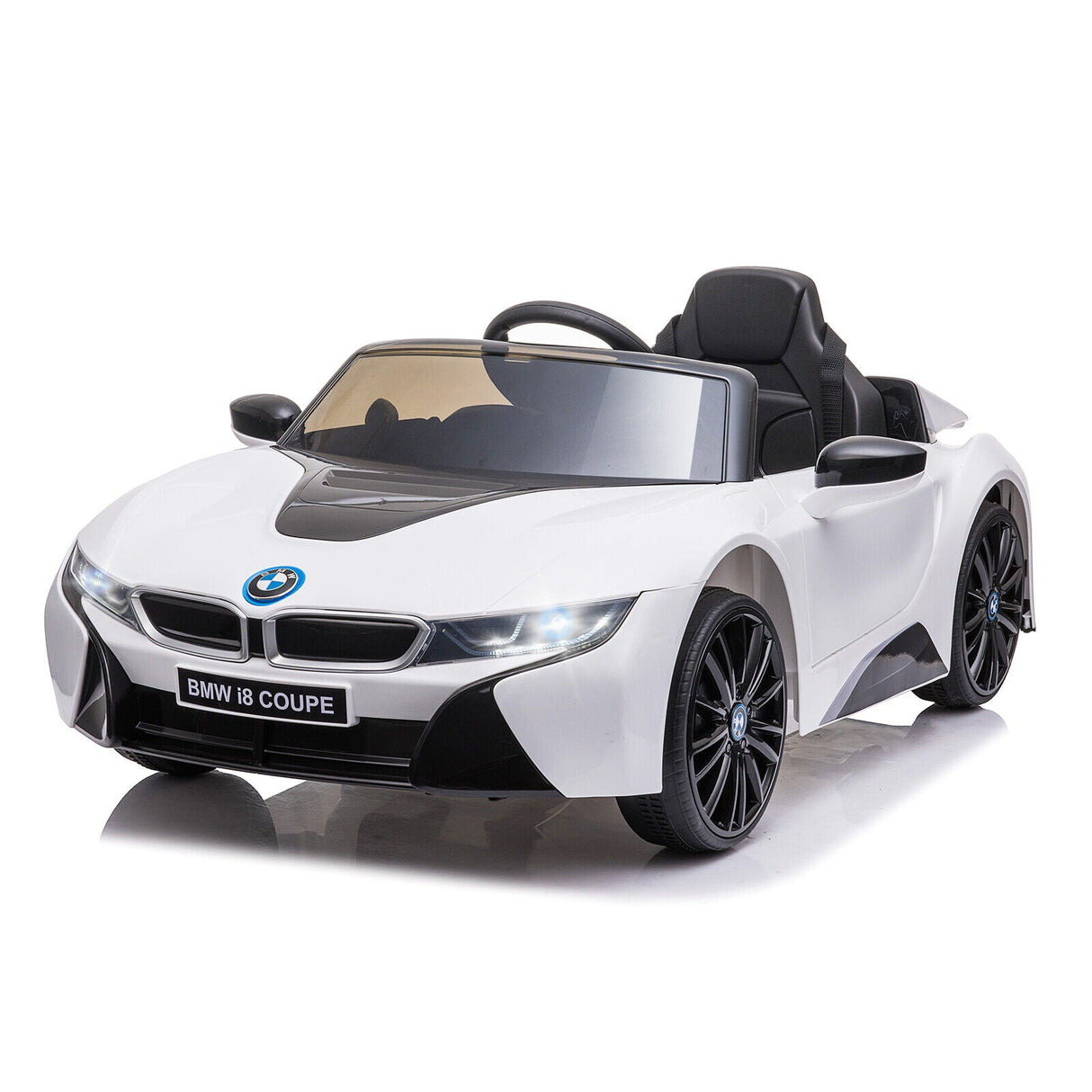 BMW i8 Style 12V Electric Ride-On Car for Kids with Remote Control, LED Lights, and MP3 Player
