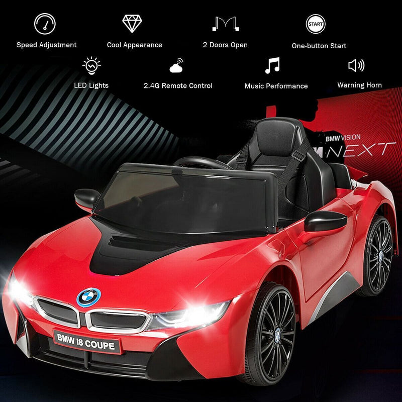 Licensed BMW Kids Ride On Car with Remote Control in Red - 12V Power