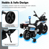 Licensed BMW Police Motorcycle Ride-On for Kids with Music and Lights - 12V White Dirt Bike