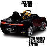 Licensed Bugatti R/C Car with Music, Leather Seat, and Multiple Color Options