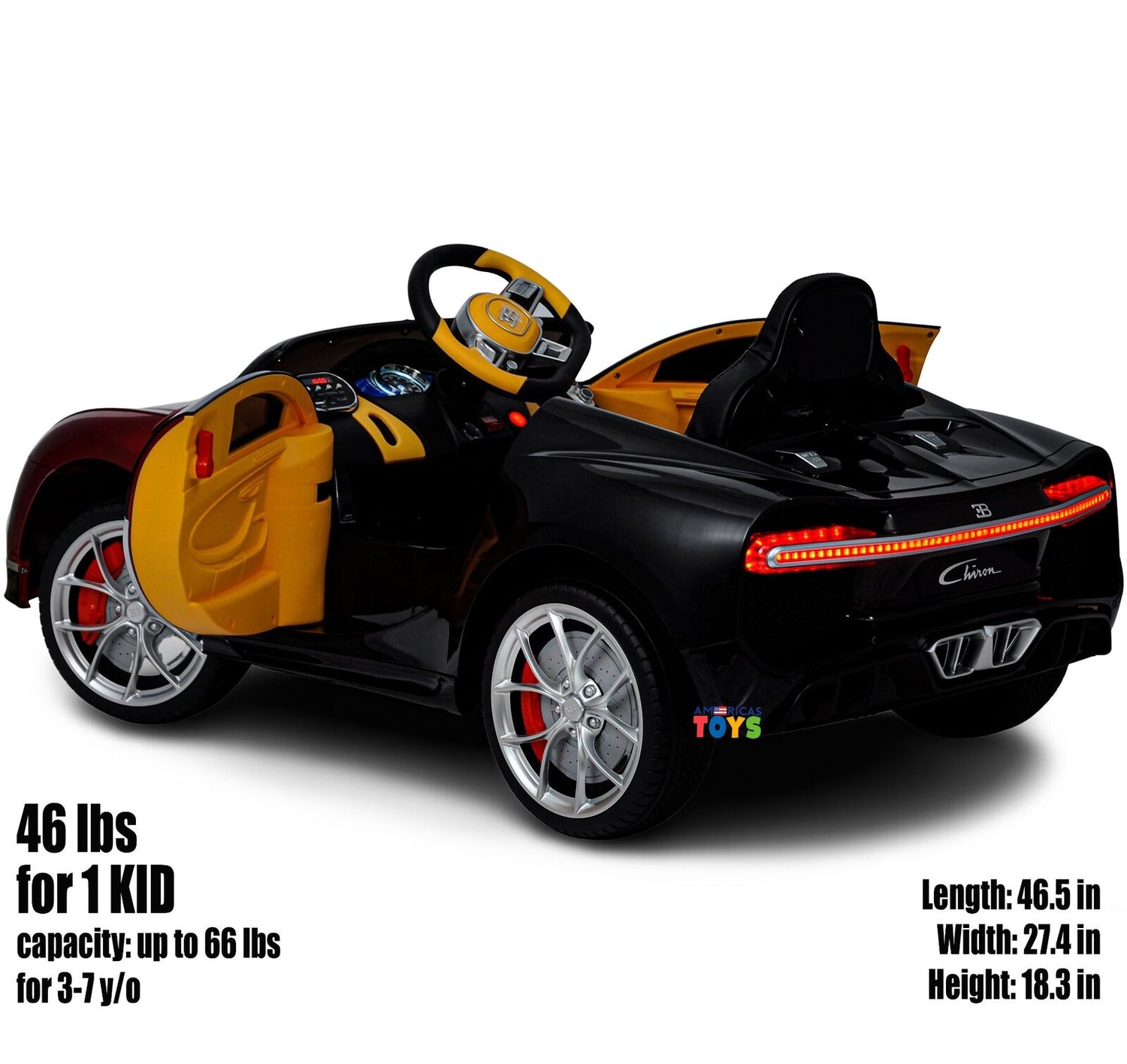 Licensed Bugatti R/C Car with Music, Leather Seat, and Multiple Color Options