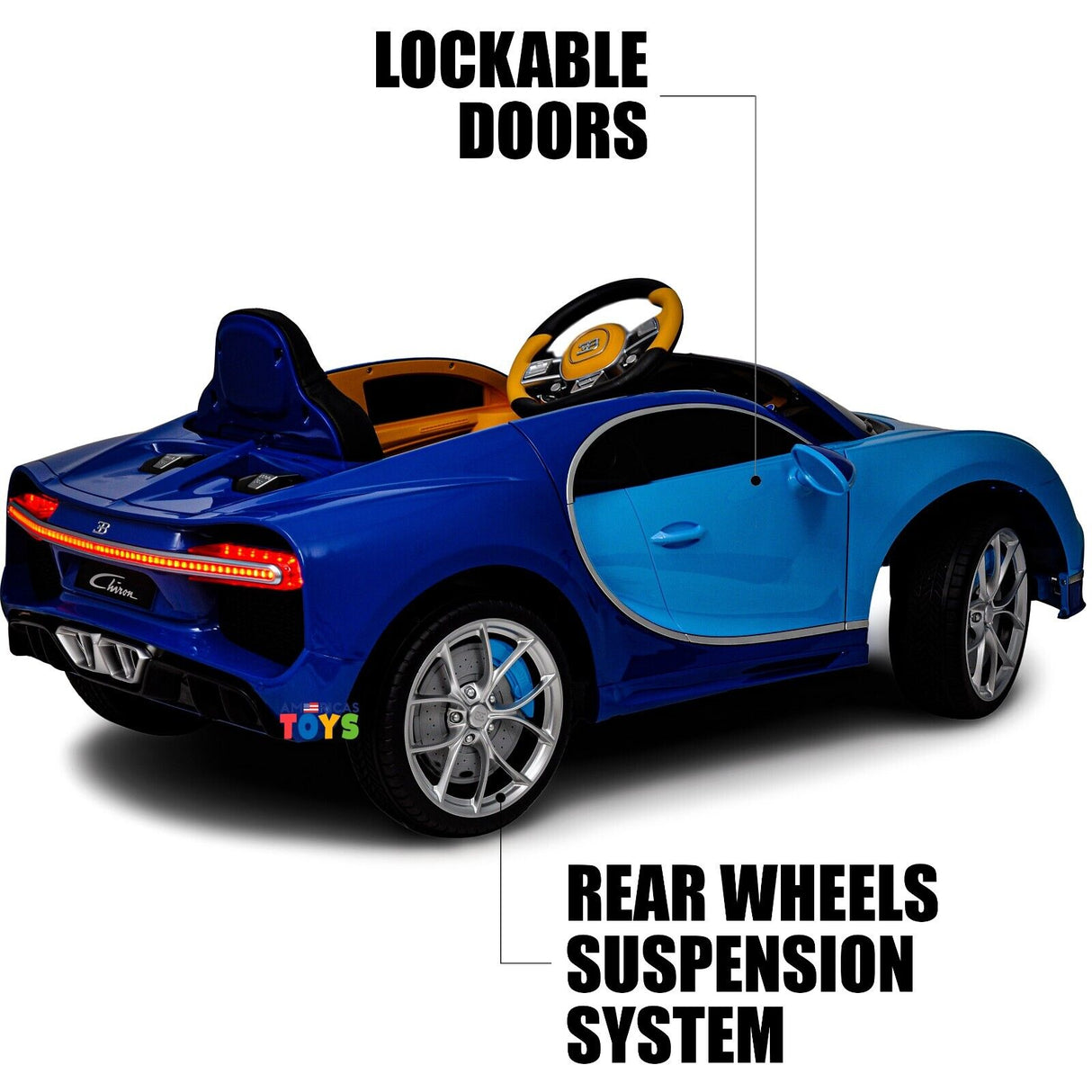 Licensed Bugatti R/C Car with Music, Leather Seat, and Multiple Color Options
