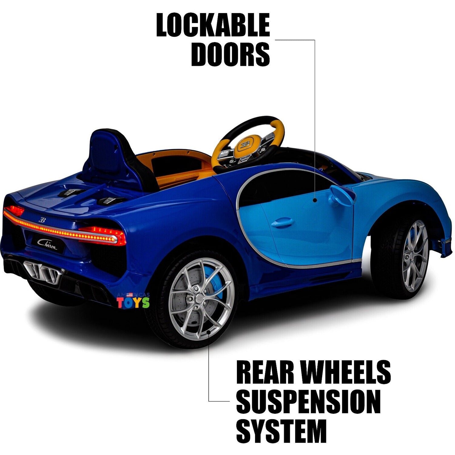 Licensed Bugatti R/C Car with Music, Leather Seat, and Multiple Color Options