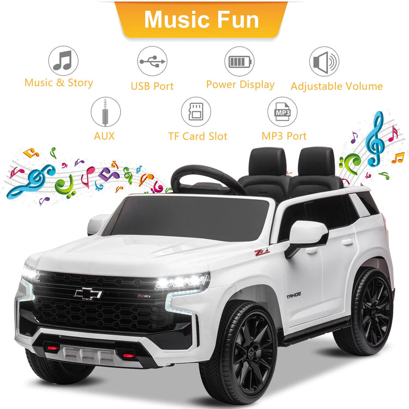 Licensed Chevrolet Silverado GMC 12V Ride-On Car Truck for Kids - White