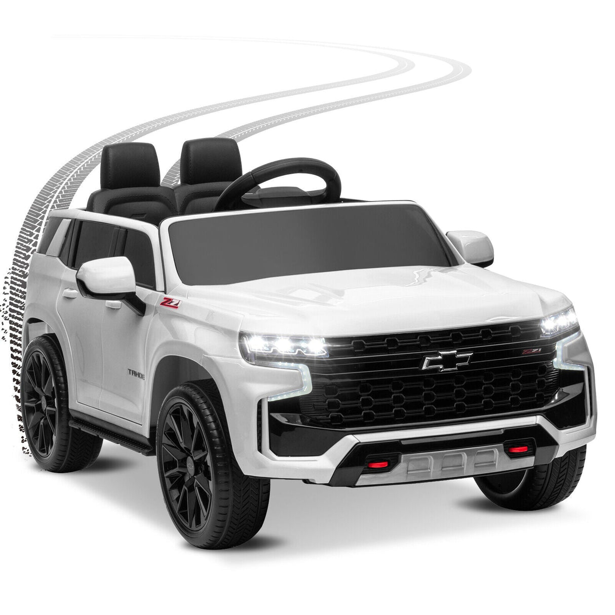 Licensed Chevrolet Silverado GMC 12V Ride-On Car Truck for Kids - White