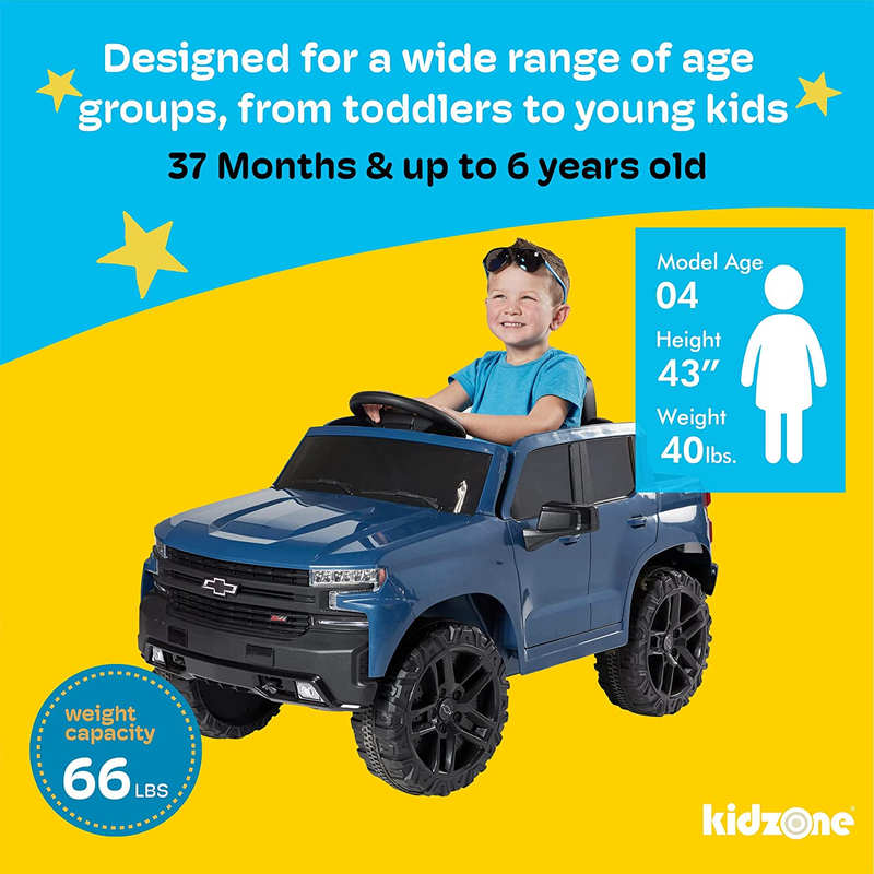 Licensed Chevrolet Silverado Trail Boss LT Kids Ride-On Truck - 12V Battery Powered