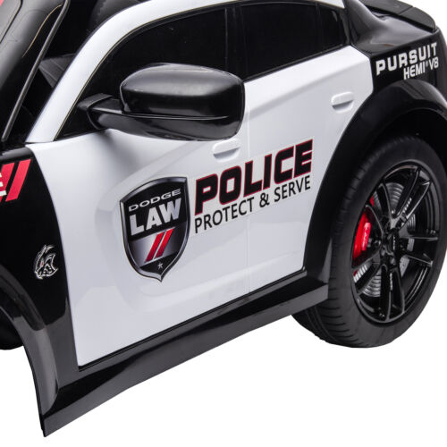 Licensed Dodge Charger Police Sports Car for Kids with LED Lights, USB and MP3 Capabilities - 12V