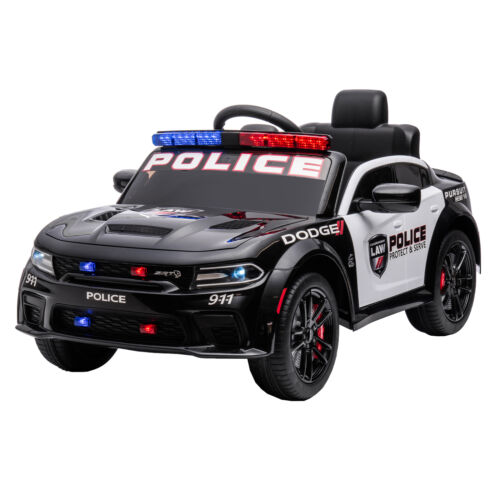 Licensed Dodge Charger Police Sports Car for Kids with LED Lights, USB and MP3 Capabilities - 12V