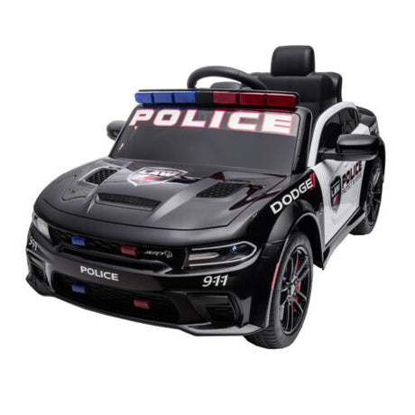 Licensed Dodge Charger Police Sports Car for Kids with LED Lights, USB and MP3 Capabilities - 12V