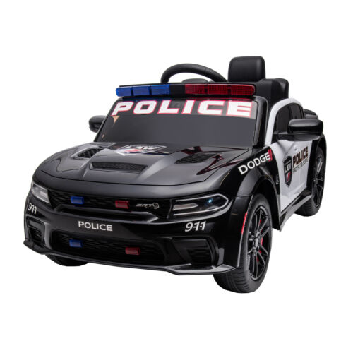 Licensed Dodge Charger Police Sports Car for Kids with LED Lights, USB and MP3 Capabilities - 12V