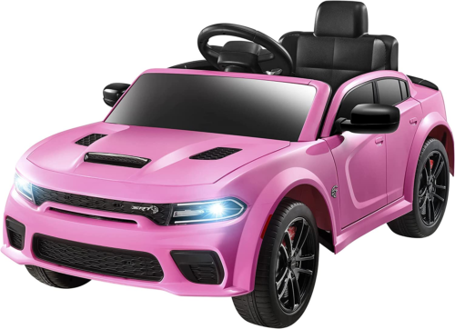 Licensed Dodge Charger SRT Hellcat 12V Electric Ride-On Car for Kids with 7Ah Battery