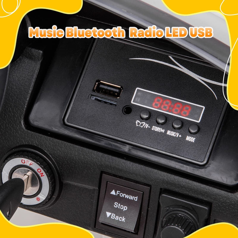 Licensed Electric Ride-On Toy Car for Kids with Remote Control and LED Headlights